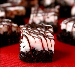 Candy Cane Buttercream Frosted Brownies