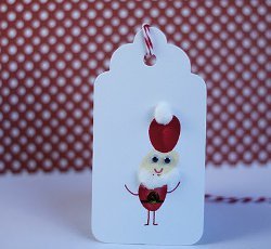 Cute Tags with Thumbprint Santas