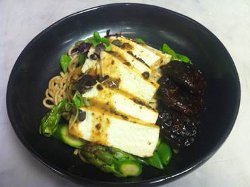 Soba Noodles with Ginger Roasted Tofu and Vegetables