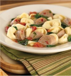 Sweet Italian Chicken Sausage & Tortellini Soup