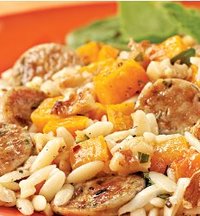 Spinach & Feta Chicken Sausage with Orzo | RecipeLion.com