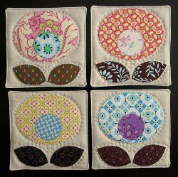 Pop Flower Quilted Coasters
