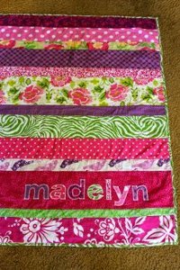 Easy Personalized Strip Quilt for Baby