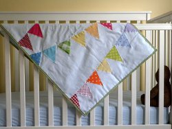 Rainbow Bunting Baby Quilt