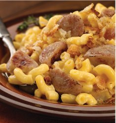 Chicken Sausage with Macaroni and Cheese