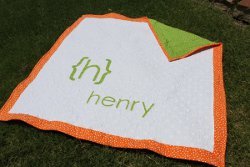 Modern Monogram Baby Quilt