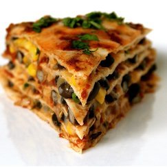 Stacked Black Bean Enchilada Pie