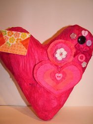 One Dollar Paper Mache Heart