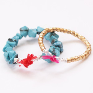 Cute Stackable Beaded Wire Rings