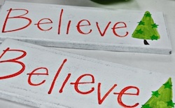 Cork Board BELIEVE Sign