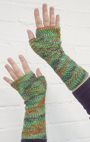 Fancy Sock Yarn Fingerless Gloves