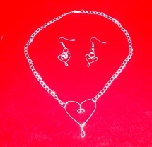 Easy Wire Heart Necklace and Earrings