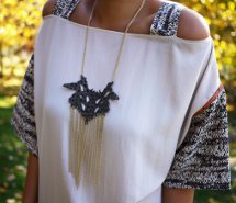 Inkblot-Inspired Fringe Necklace