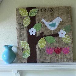 Spring is in the Air Burlap Art