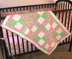 Springtime Disappearing Nine Patch Baby Quilt