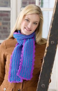 Purple Scalloped Scarf