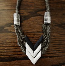 Pasta Bead Chevron Necklace