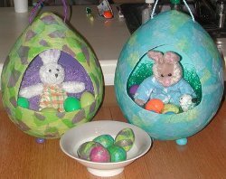 Paper Mache Easter Egg Displays