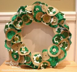 Green Clover Burlap Wreath