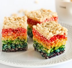 Rainbow Bites Rice Krispies Squares