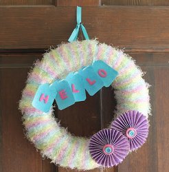 Fuzzy Hello Spring Wreath