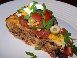 Seven Layer Impossible Taco Pie