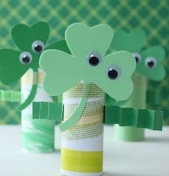 Cardboard Tube Shamrock Creatures