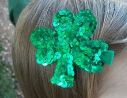 Sparkle Shamrock Hair Clips