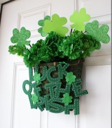 Dollar Store Shamrock Welcome Basket