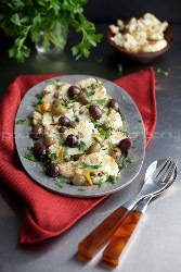Roasted Cauliflower with Olives and Herbs