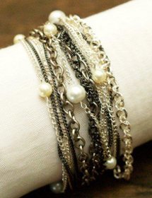 Pearl and Chain Multi-Strand Bracelet