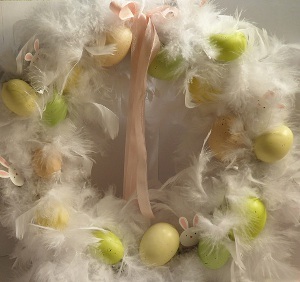 Fluffy Feather Easter Wreath