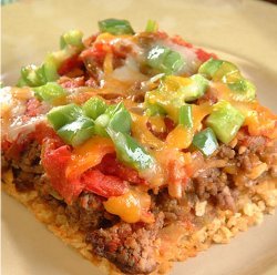 Beefy Green Chile and Cheese Bake
