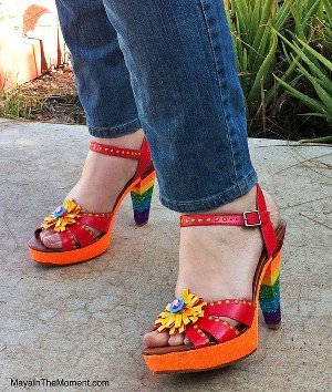 Glittery Rainbow Sandals