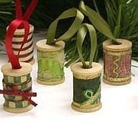 Festive Spool Ornaments