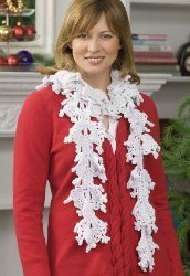 Wintery Crochet Snowflake Scarf