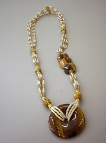 Asymmetrical Donut Bead Necklace