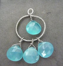 Blue Briolette Earrings