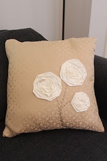 Ribbon Flower Pillow Cover