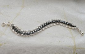 Sleek Hematite Heart Bracelet