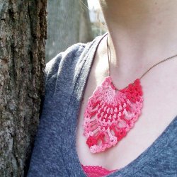 Pineapple Pendant Crocheted Necklace