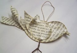 Baby Bird Book Page Ornament