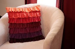 Plum Peachy Ruffled Pillow