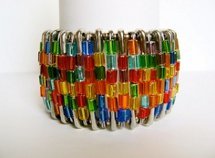Stained Glass Safety Pin Cuff