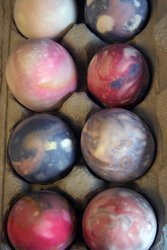 Dyed Eggs With Silk Ties