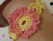 Pink Posy Crochet Bracelet