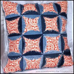 Denim Cathedral Window Pillow Part 2