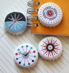 Cool Clock Bottle Cap Magnets