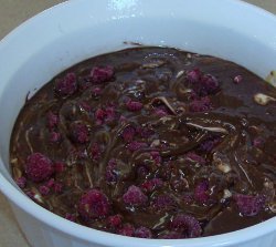 Raspberry Cream Cheese Caramel Brownies