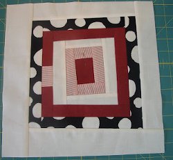 Fun House Log Cabin Quilt Block